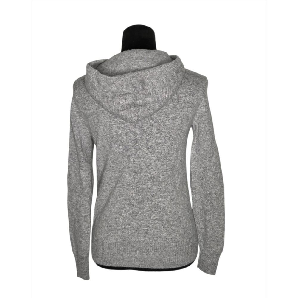 Chelsea & Theodore 100% Cashmere Hoodie Sweater Gray Pink Star Sleeve S/P - Picture 3 of 8
